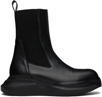 Shop Rick Owens Black Geth Beatle Chelsea Boots In 99 Black/black