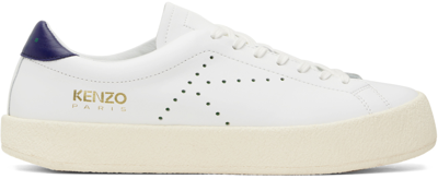Shop Kenzo White & Navy  Swing Sneakers In 01 - White