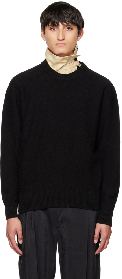 Shop Lemaire Black Wool Sweater In Bk999 Black