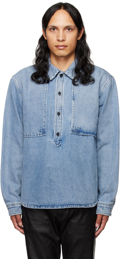 Rta Blue Grian Utility Shirt In Blue Grotto