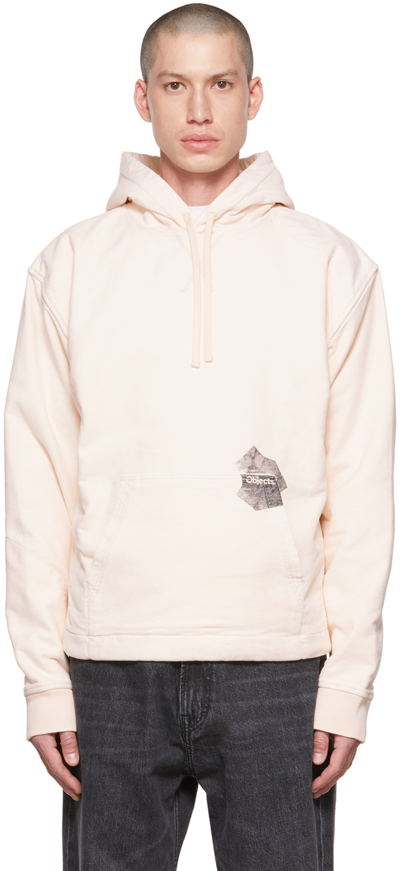 Shop Objects Iv Life Pink Stamp Hoodie In Pale Pink