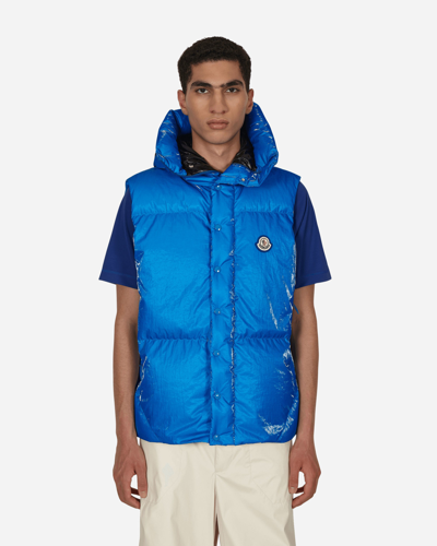 Shop Moncler Lawu Down Vest In Blue