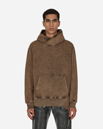 Shop Diesel Acid Wash Hooded Sweatshirt In Brown