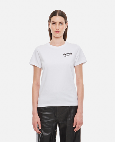 Shop Maison Kitsuné Maison Kitsune' Mini Handwriting Classic T-shirt In White