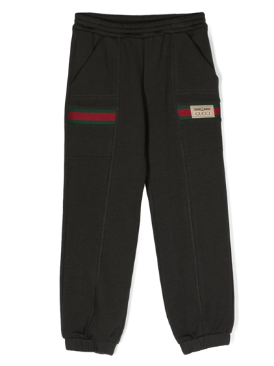 Shop Gucci Logo-label Track Pants In Grey
