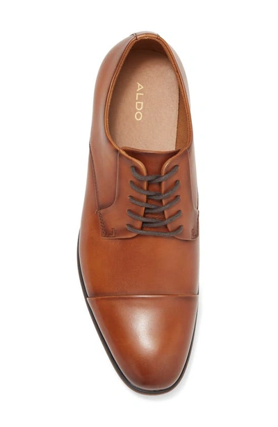 Shop Aldo Knaggs Cap Toe Leather Derby In Cognac Smooth Leathe