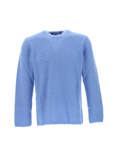 Shop Comme Des Garçons Homme Deux Comme Des Garçons Homme Plus Crewneck Knit Sweater In Blue