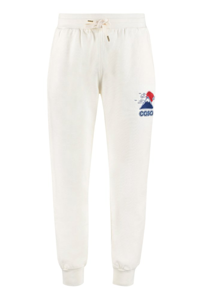 Shop Casablanca Logo Embroidered Drawstring Pants In White