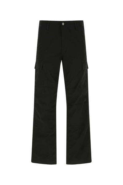 Shop Carhartt Wip Logo Patch Cargo Pants In Black
