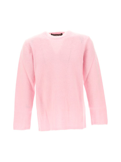 Shop Comme Des Garçons Homme Deux Comme Des Garçons Homme Plus Crewneck Knit Sweater In Pink
