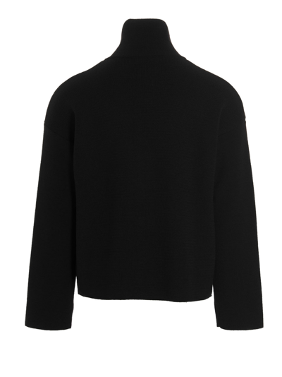 Shop Ma'ry'ya Punto Milano Wool Cardigan In Black