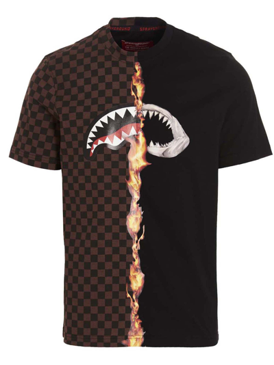 Shop Sprayground Burnt Sharks In Paris T-shirt In Multicolor