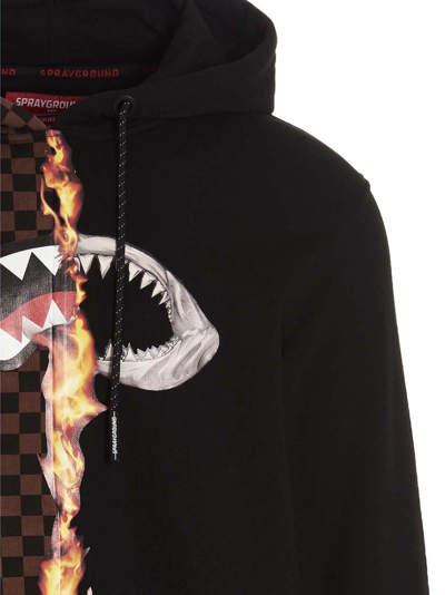 Shop Sprayground Burnt Sharks In Paris Hoodie In Multicolor