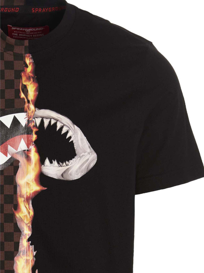 Shop Sprayground Burnt Sharks In Paris T-shirt In Multicolor