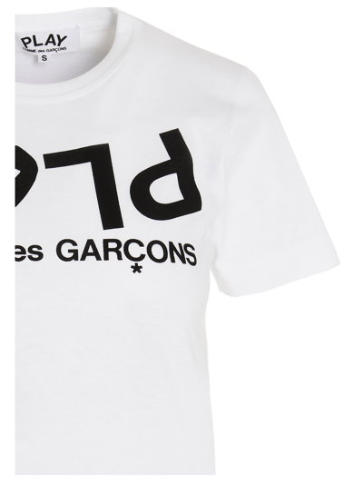 Shop Comme Des Garçons Play Logo Reverse T-shirt In White/black