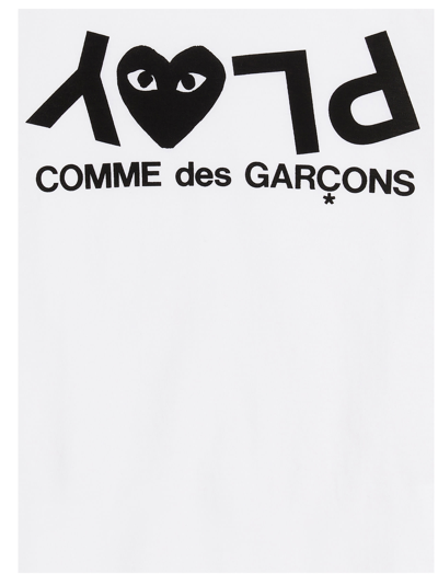 Shop Comme Des Garçons Play Logo Reverse T-shirt In White/black