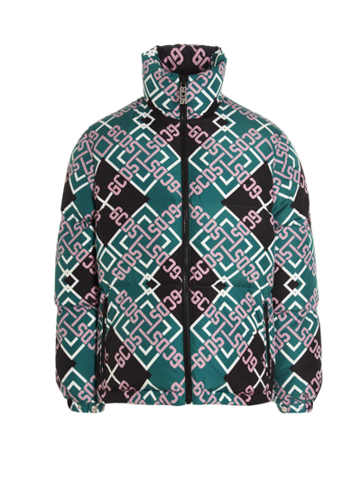 Shop Gcds Logo Down Jacket In Multicolor