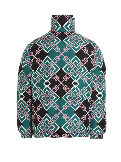 Gcds Monogram-pattern Zip-up Jacket In Multicolor