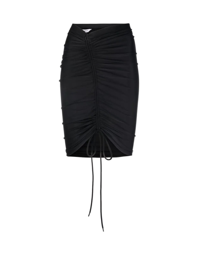 Shop Balenciaga Short Skirt In Black Stretch Nylon With Curl In Nero