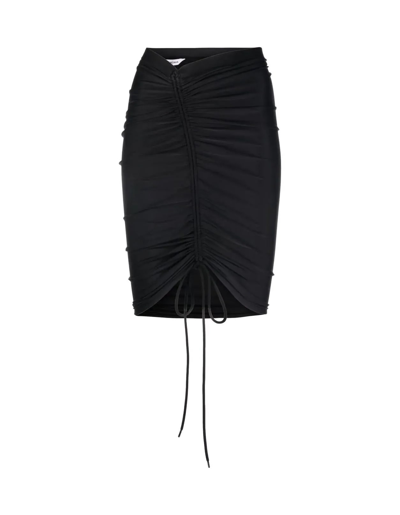 Balenciaga Short Skirt In Black Stretch Nylon With Curl In Nero