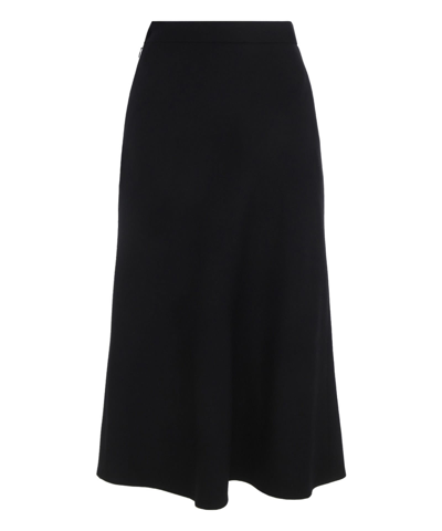 Shop Balenciaga Wool Midi Skirt In Black