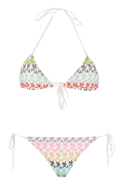 Shop Missoni Triangle Bra Bikini In Multicolor
