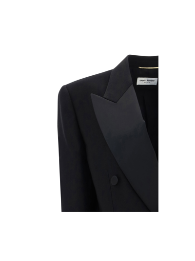Shop Saint Laurent Blazer Jacket In Noir