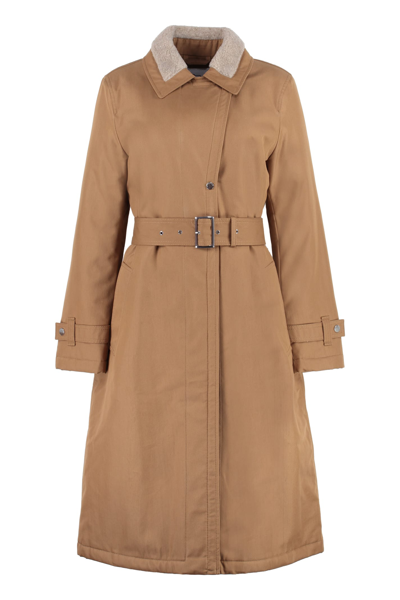 Shop Woolrich Latimore Cotton Trench Coat In Camel