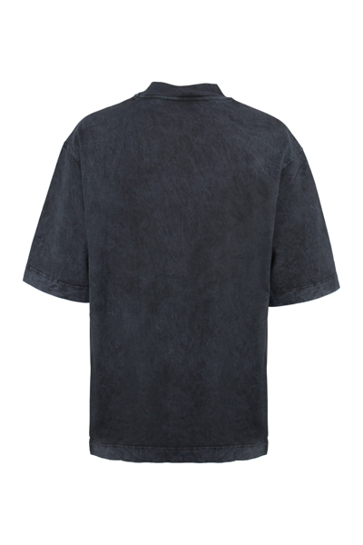 Shop Versace Jeans Couture Oversize Cotton T-shirt In Black