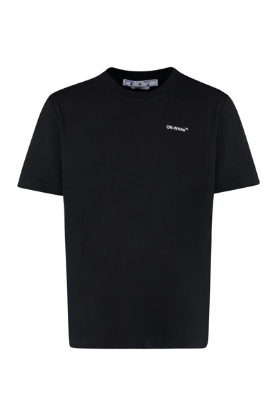 Shop Off-white Printed Cotton T-shirt In Black