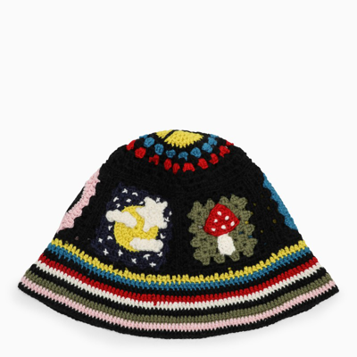 Shop Alanui Multi-coloured Crochet Bucket Hat In Multicolor