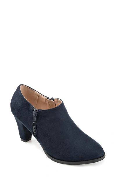 Shop Journee Collection Sanzi Ankle Bootie In Navy
