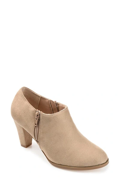 Shop Journee Collection Sanzi Ankle Bootie In Taupe