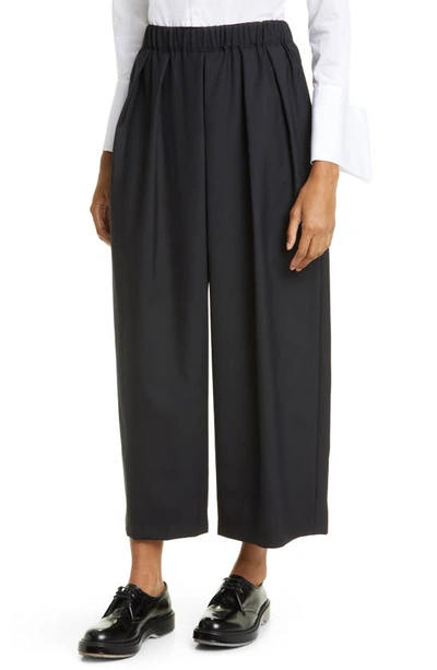 Shop Noir Kei Ninomiya Tropical Wool Wide Leg Pants In Black