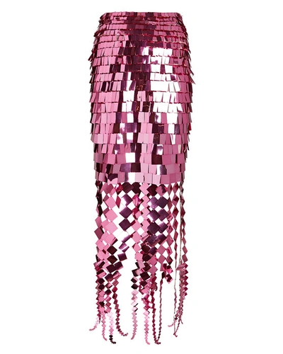 Shop Jonathan Simkhai Lucee Paillette-embellished Midi Skirt In Pink