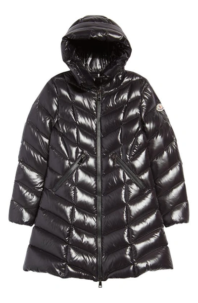 Shop Moncler Marus Quilted Down Hooded Puffer Coat In Black