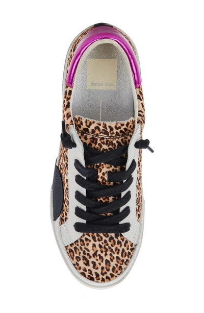 Shop Dolce Vita Zina Sneaker In Dark Leopard Calf Hair