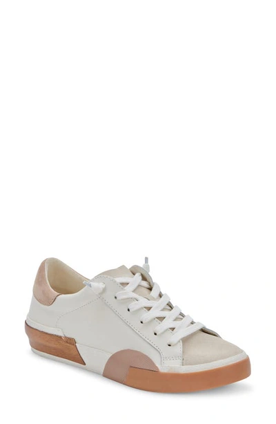 Shop Dolce Vita Zina Sneaker In White/ Tan Leather