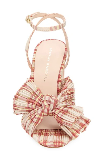 Shop Loeffler Randall Camellia Knotted Sandal In Cranberry Plaid