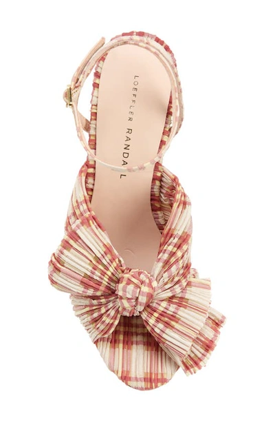 Shop Loeffler Randall Camellia Knotted Sandal In Cranberry Plaid