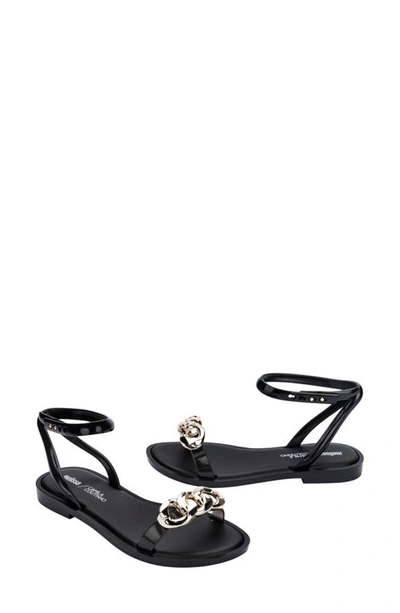 Shop Melissa X Camila Coutinho Dare Sandal In Black/ Gold