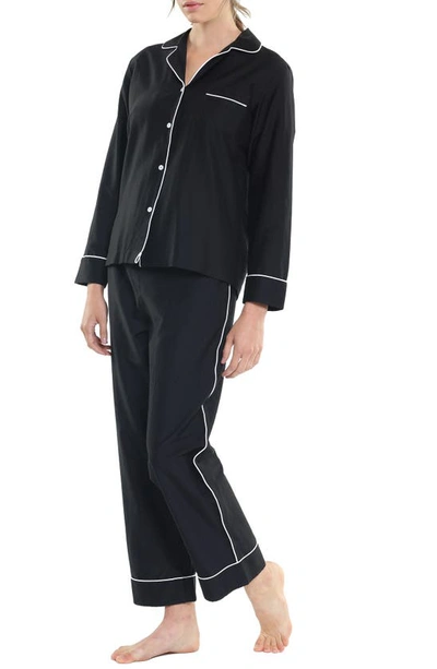 Shop Papinelle Mia Organic Cotton Pajamas In Black