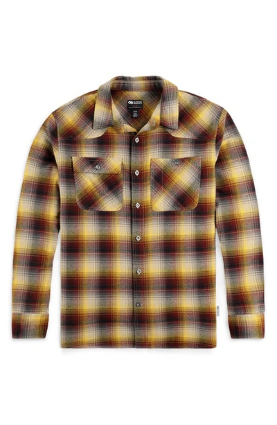 Shop Outdoor Research Regular Fit Plaid Flannel Button-up Shirt In Sand Plaid
