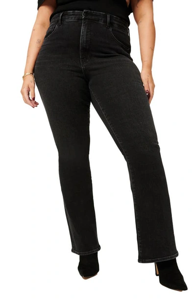 Shop Good American Good Classic High Waist Bootcut Jeans In Black162