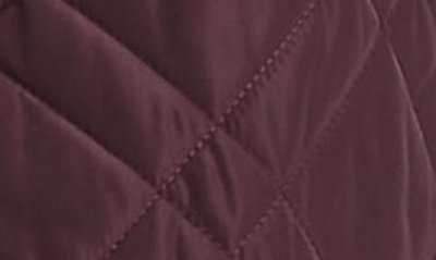 Shop Lauren Ralph Lauren Faux Leather Trim Quilted Coat In Pinot Noir