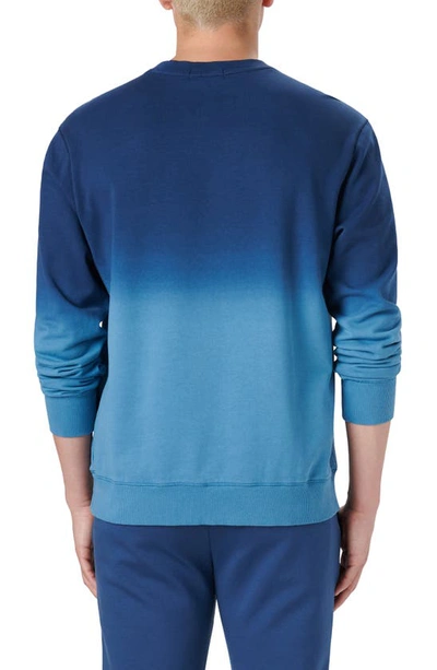 Shop Bugatchi Dip Dye Long Sleeve Cotton Sweatshirt In Night Blue