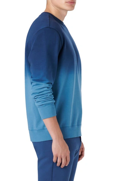 Shop Bugatchi Dip Dye Long Sleeve Cotton Sweatshirt In Night Blue