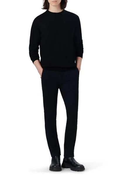 Shop Bugatchi Merino Wool Crewneck Sweater In Black