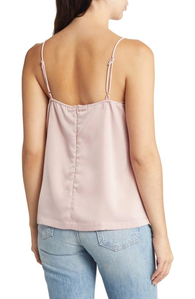 Shop Lulus So Much Luxe Feather Trim Satin Camisole In Blush