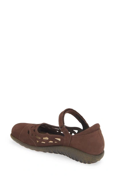 Naot Agathis Mary Jane Flat In Coffee Bean Nubuck